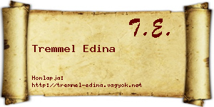 Tremmel Edina névjegykártya